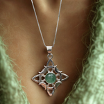 Collar Nudo De Brujas Con Piedra Aventurina