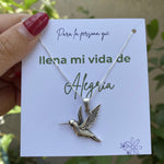 Collar de plata colibrí con tarjeta de regalo