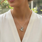 Collar de plata colibrí con tarjeta de regalo
